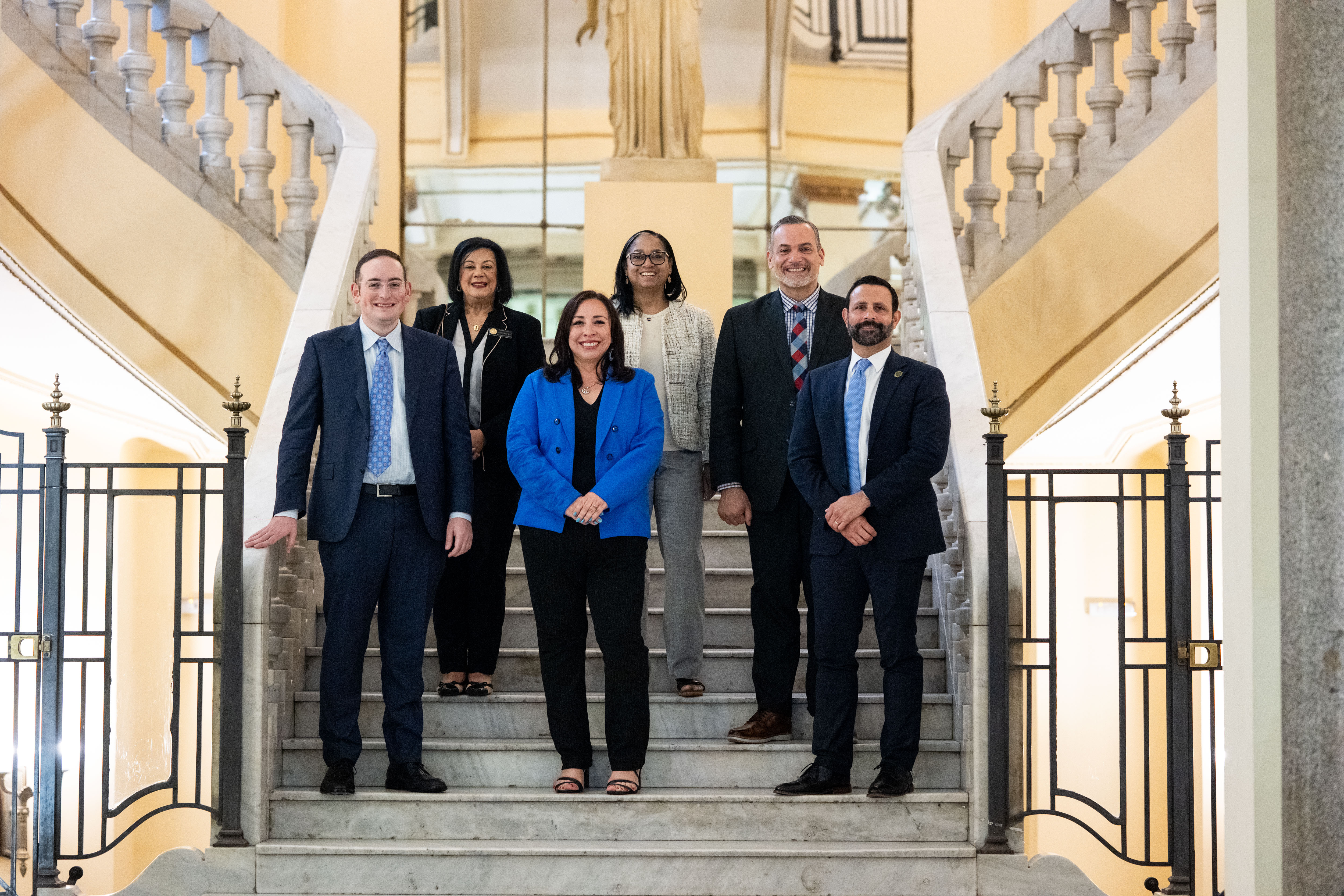 Rep. Adam Zabner (IA), Rep. Lillian Ortiz-Self (WA), Rep. Angela Romero
(UT), Del. Joseline Peña-Melnyk (MD), Rep. Juan Candelaria (CT) and
Rep. José Pérez Cordero (PR). Credit: Fundación Consejo España-E.E.U.U.